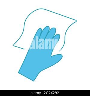Reinigung serviette Farbe Symbol. Windows Reinigungstuch. Oberfläche abwischen, Desinfektion. Isolierte Vector Illustration Stock Vektor