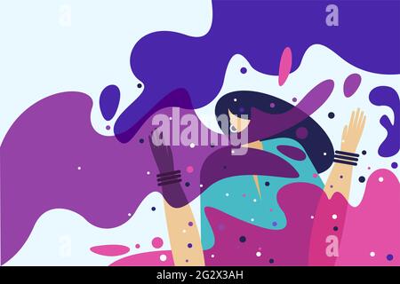 Illustration von Menschen, die mit Farben spielen, um das Holi-Festival zu feiern Stock Vektor