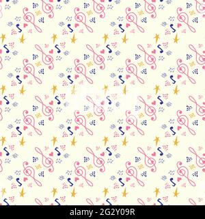 Klassische musikalische Muster, mit Noten und Violinschlüssel, tolle Designs für jeden Zweck. Abstrakte Retro-Struktur. Musterausweis Stock Vektor