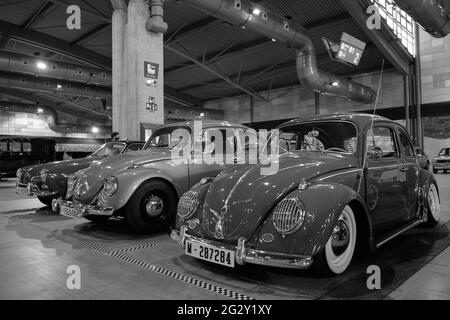 Volkswagen Beetle auf der Retro Malaga 2021, Andalusien, Spanien. Stockfoto