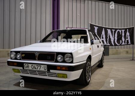 1989 Lancia Delta HF Integrale 16v. Retro Malaga 2021, Andalusien, Spanien. Stockfoto