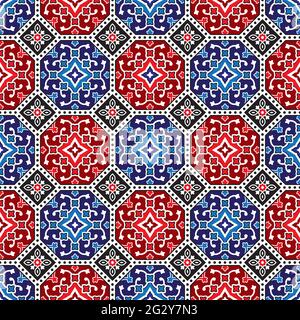 Ajrak Muster Hintergrund, Vektor-Illustration Stock Vektor