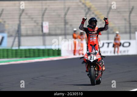 Misano World Circuit Marco Simoncelli, Misano Adriatico, Italien, 13. Juni 2021, Nr. 21 Michael Rubens Rinaldi Aruba.it Racing Ducati während der FIM Superbike World Championship 2021 - Race 2, World Superbike - SBK - Foto Otto Moretti / LM Stockfoto