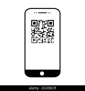 Mobil Scan Flat-Symbol auf weißem Hintergrund isoliert. QR Code Reader Vektor Illustration . Stock Vektor