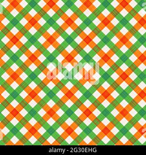 Gingham wiederholen oder nahtlose Muster, Hintergrund, Tapete. Gewebe-Textur sichtbar. Sie sehen 4 Kacheln. Herbst, Ernte oder Thanksgiving Farben. Stockfoto