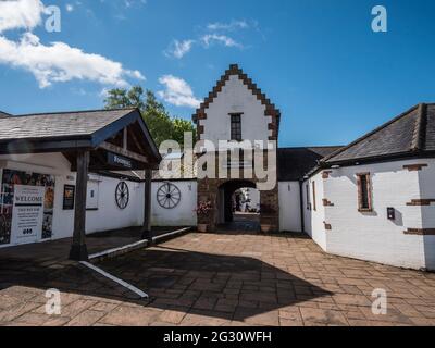 Verschiedene Bilder von Gretna Green, dem berühmten Blacksmith's Shop, dem Restaurant und dem Hotel, werden häufig als Hochzeitslocation für formelle und entlaufene Paare genutzt Stockfoto