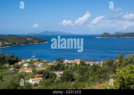 Lopud Bucht im Norden der kroatischen Insel Lopud in der Nähe der Stadt Dubrovmic Stockfoto