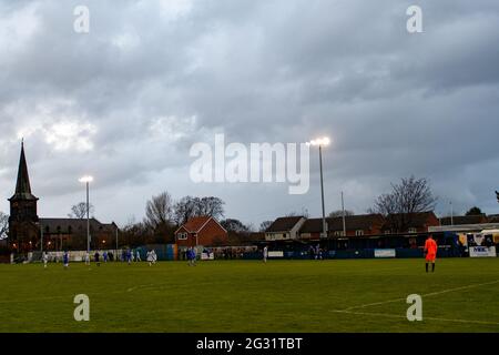 Birkenhead, England 19. Dezember 2020. North West Counties League First Division South Spiel zwischen Cammell Laird 1907 und New Mills. Stockfoto