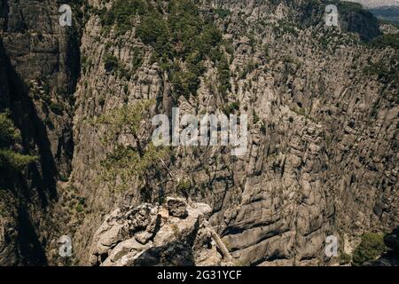 Blick von oben auf das Tal in Tazi Kanyonu Türkei Stockfoto