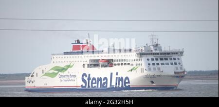 Norbank, ein Roll-on- und Roll-off-Schiff, das von und nach Dublin zurückkommt und von P&O European Ferries (Irische See) betrieben wird. Stockfoto