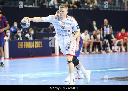 Köln, Deutschland . Juni 2021. Sebastian Barthold aus Aalborg während der EHF Champions League, Final4, Finalspiel zwischen FC Barcelona und Aalborg Handbold am 13. Juni 2021 in der Lanxess-Arena in Köln - Foto Laurent Lairys/Panoramic/DPPI Credit: DPPI Media/Alamy Live News Stockfoto