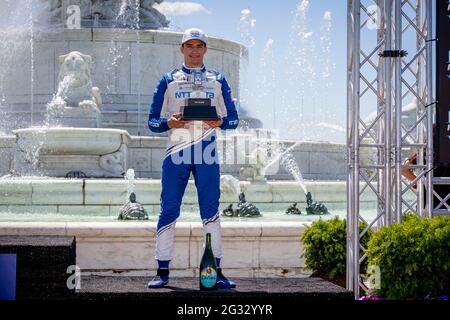 Detroit, Michigan, USA. Juni 2021. ALEX PALOU (10) aus Barcelona, Spanien, wird 3. Beim Chevrolet Detroit Grand Prix auf der Belle Isle in Detroit, Michigan. Kredit: Brandon Carter Grindstone Medien/ASP/ZUMA Wire/Alamy Live Nachrichten Stockfoto