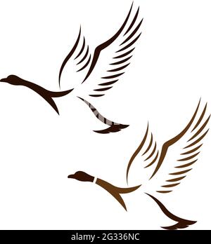 Duck Symbol Logo Design Konzept Vorlage Illustration Vektor Stock Vektor