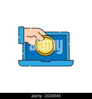 Symbol für digitale mobile Zahlung Vektorgrafik. Modernes Mobile Payment mit Smartphone Icon Vektor Design Konzept für Online Payment, Finanzen und Mob Stock Vektor