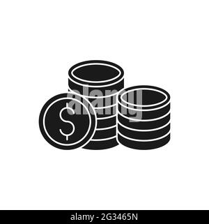 Vektorgrafik Münzsymbol. Dollar Money Coin Icon Vektor-Design-Konzept für Zahlung, Finanzen, Währung und Trading-Geschäft. Geldmünzen-Vektor ic Stock Vektor