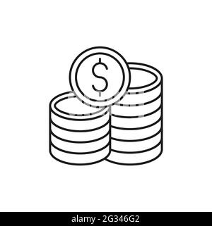 Vektorgrafik Münzsymbol. Dollar Money Coin Icon Vektor-Design-Konzept für Zahlung, Finanzen, Währung und Trading-Geschäft. Geldmünzen-Vektor ic Stock Vektor