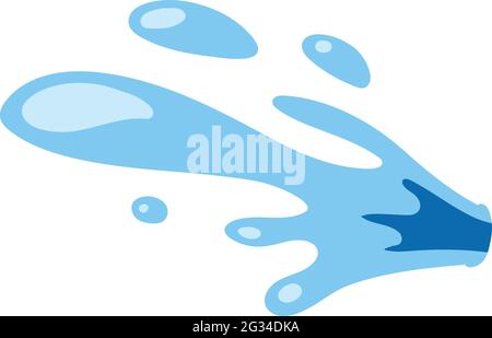 Wasserspritzervektor isoliert auf weißem Hintergrund. Grafiken Zu Kinderbüchern. Stream of Water Vektorgrafiken. Stock Vektor