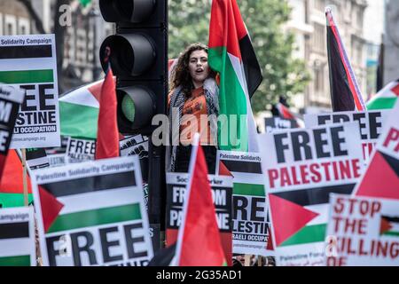 Free Palestine Protest outside Downing Street, London, UK FOTO:JEFF GILBERT 12. Juni 2021. Whitehall London, Großbritannien Stockfoto