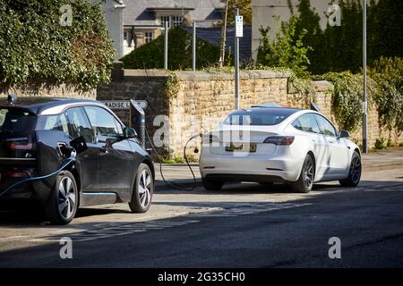 Clitheroe Chargemaster Ladestation PARADISE STREET Ribble Valley in Lancashire Stockfoto