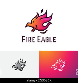 Logo Von Fire Flame Comet Meteor Burn Eagle Hawk Falcon Stock Vektor