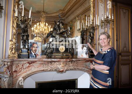 Ausstellung der Prinzessin Marie von Orleans, Prinzessin von Liechtenstein, im Hotel des Truppe de Montagne vom 12. Bis 17. Juni in Grenoble, Frankreich am 11. Juni 2021. Die Ausstellung dient der gegenseitigen Berghilfe und den Verwundeten der 7. BCA und ihren Familien. Foto von David Niviere/ABACAPRESS.COM Stockfoto