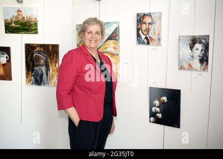 Ausstellung der Prinzessin Marie von Orleans, Prinzessin von Liechtenstein, im Hotel des Truppe de Montagne vom 12. Bis 17. Juni in Grenoble, Frankreich am 11. Juni 2021. Die Ausstellung dient der gegenseitigen Berghilfe und den Verwundeten der 7. BCA und ihren Familien. Foto von David Niviere/ABACAPRESS.COM Stockfoto