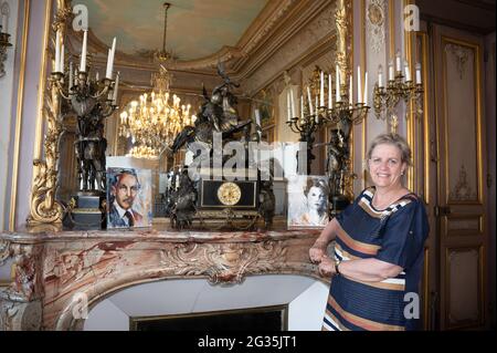 Ausstellung der Prinzessin Marie von Orleans, Prinzessin von Liechtenstein, im Hotel des Truppe de Montagne vom 12. Bis 17. Juni in Grenoble, Frankreich am 11. Juni 2021. Die Ausstellung dient der gegenseitigen Berghilfe und den Verwundeten der 7. BCA und ihren Familien. Foto von David Niviere/ABACAPRESS.COM Stockfoto