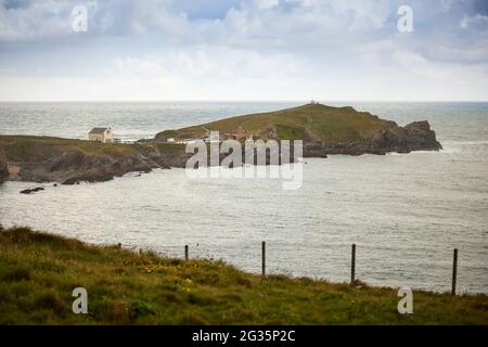 CORNISH Küstenstadt Newquay, Cornwall. Towan Headland Stockfoto