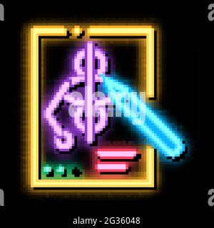 Game Design Neon Glow Symbol Illustration Stock Vektor