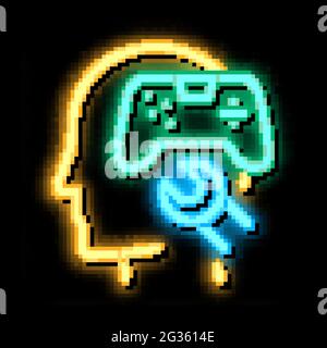 Spiel Joystick Reparatur Neon Glow Symbol Illustration Stock Vektor