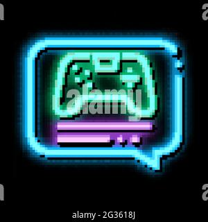Spiel diskutieren Neon Glow Symbol Illustration Stock Vektor