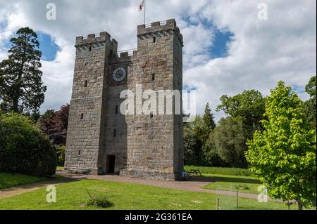 Preston Tower ist ein pele-Turm aus dem 14. Jahrhundert in Preston, Northumberland, England Stockfoto