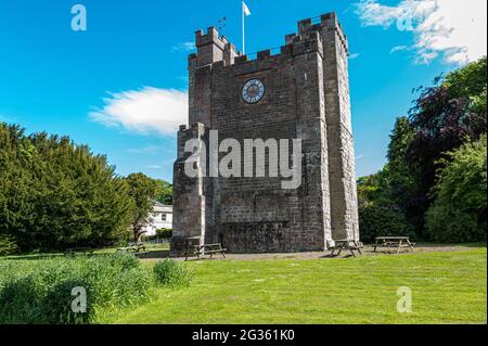 Preston Tower ist ein pele-Turm aus dem 14. Jahrhundert in Preston, Northumberland, England Stockfoto