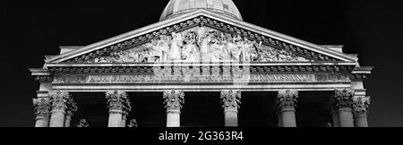 FRANKREICH. PARIS (75) PANTHEON. MONUMENT FRONT BEI NACHT. Stockfoto