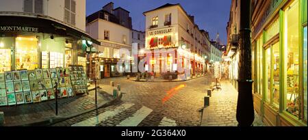 FRANKREICH. PARIS (75) BUTTE MONTMARTRE, IN DER NÄHE DES TERTRE-PLATZES, XVIII. BEZIRK Stockfoto