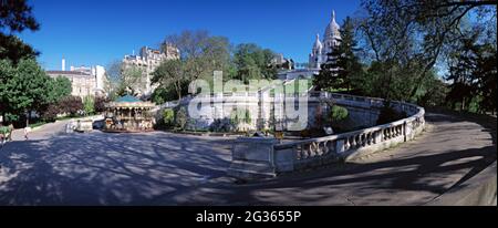 FRANKREICH. PARIS (75) BUTTE MONTMARTRE. SACRE-COEUR Stockfoto