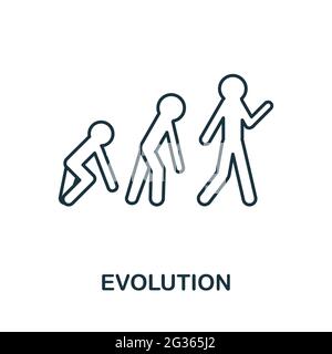 Symbol der Evolutionslinie. Kreatives Umrissdesign aus der Sammlung von Symbolen für künstliche Intelligenz. Thin Evolution Symbol für Infografiken und Banner Stock Vektor