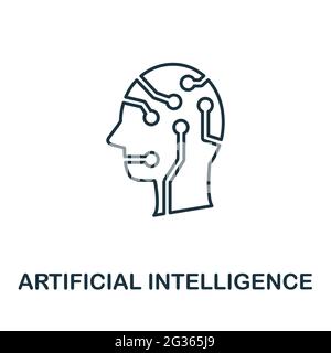 Liniensymbol für künstliche Intelligenz. Kreatives Umrissdesign aus der Sammlung von Symbolen für künstliche Intelligenz. Dünnes Symbol für künstliche Intelligenz Stock Vektor