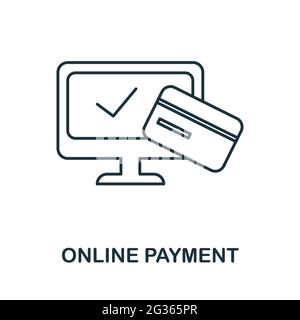 Online-Zahlungssymbol. Einfache Umrissdarstellung aus der E-Commerce-Kollektion. Creative Online Payment Symbol für Web-Design, Vorlagen, Infografiken Stock Vektor