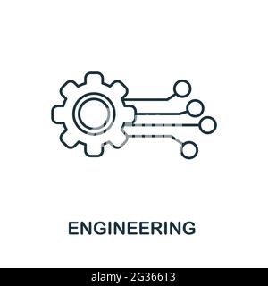 Symbol für Konstruktionslinie. Kreatives Umrissdesign aus der Sammlung von Symbolen für künstliche Intelligenz. Thin Engineering-Symbol für Infografiken und Banner Stock Vektor