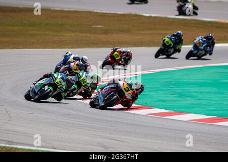 Montmelo, Barcelona, Spanien. Juni 2021. Fahrer während des Moto 2-Rennens der FIM CEV Repsol Barcelona auf dem Circuit Barcelona-Catalunya. Quelle: David Ramirez/DAX/ZUMA Wire/Alamy Live News Stockfoto