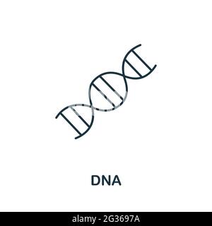 Symbol für DNA-Linie. Dünnes Stilelement aus der Medizin-Ikonen-Kollektion. DNA-Symbol umreißen Stock Vektor