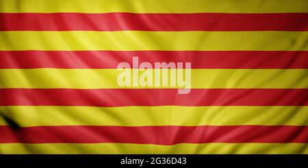 3D-Rendering von Katalonien spanische Gemeinschaft Flagge Stockfoto