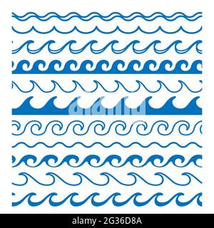 Wellen umrandt Clipart Stock Vektor