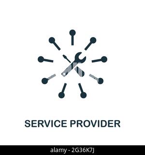 Service Provider-Symbol. Einfaches kreatives Element. Ausgefülltes monochromes Service Provider-Symbol für Vorlagen, Infografiken und Banner Stock Vektor