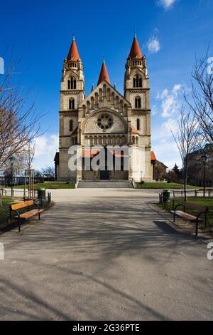 St. Francis of Assisi Church, Mexiko-Kirche auf dem Mexikoplatz, Österreich, Wien Stockfoto