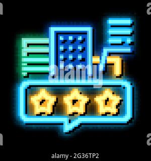 Smart City Review Neon Glow Icon Illustration Stock Vektor