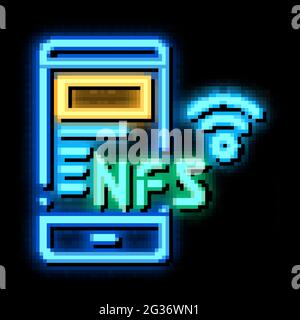 Smartphone nfc Neon Glow Symbol Illustration Stock Vektor