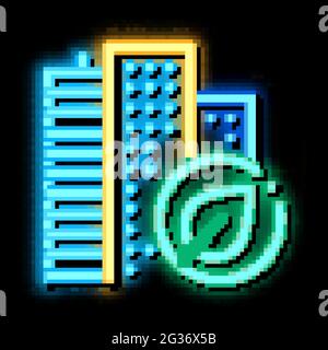 Eco Energy Plant Atom Neon Glow Icon Illustration Stock Vektor