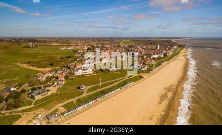 Southwold Beach, Aerial und aus dem Süden Stockfoto